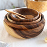 Nolvira Kitchen Natural Wooden Bowl Household Fruit Bowl Salad Bowl For Home Restaurant Food Container Wooden Utensils Note The Size Hot